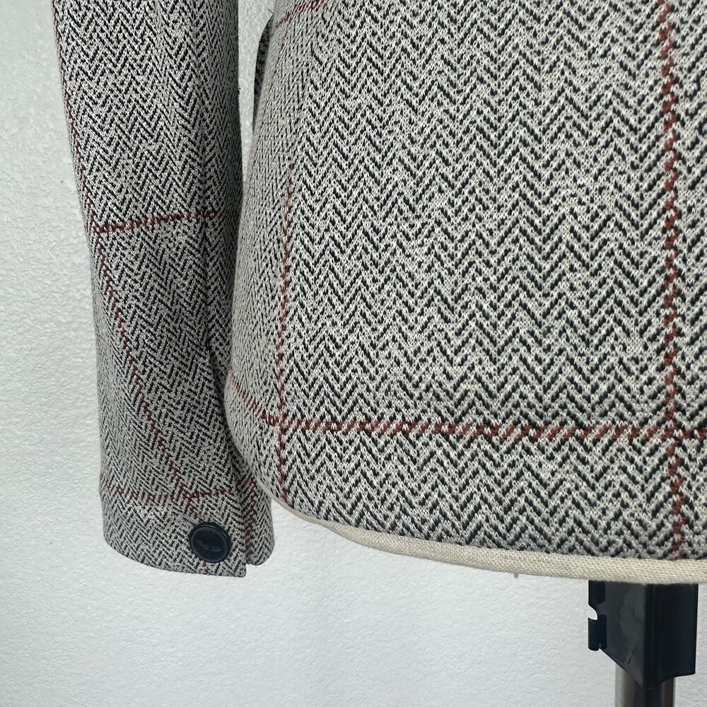 Rag & Bone Slade Ponte Blazer Women Size 0 Gray Herringbone Windowpane Check - Picture 13 of 16